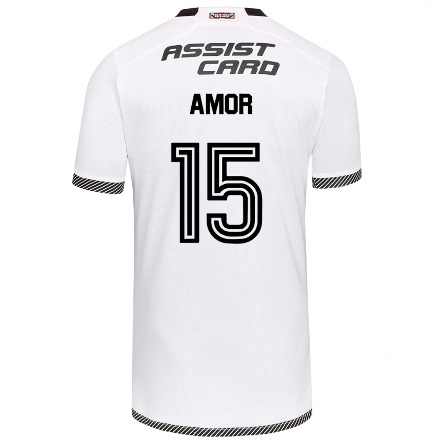 Men Football Emiliano Amor #15 White Black Home Jersey 2024/25 T-Shirt Nz