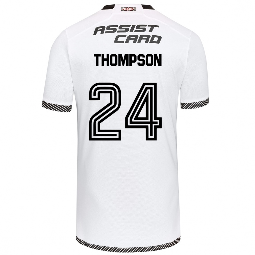 Men Football Jordhy Thompson #24 White Black Home Jersey 2024/25 T-Shirt Nz