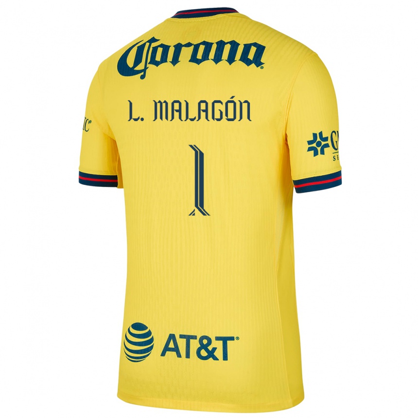 Men Football Luis Malagón #1 Yellow Blue Home Jersey 2024/25 T-Shirt Nz