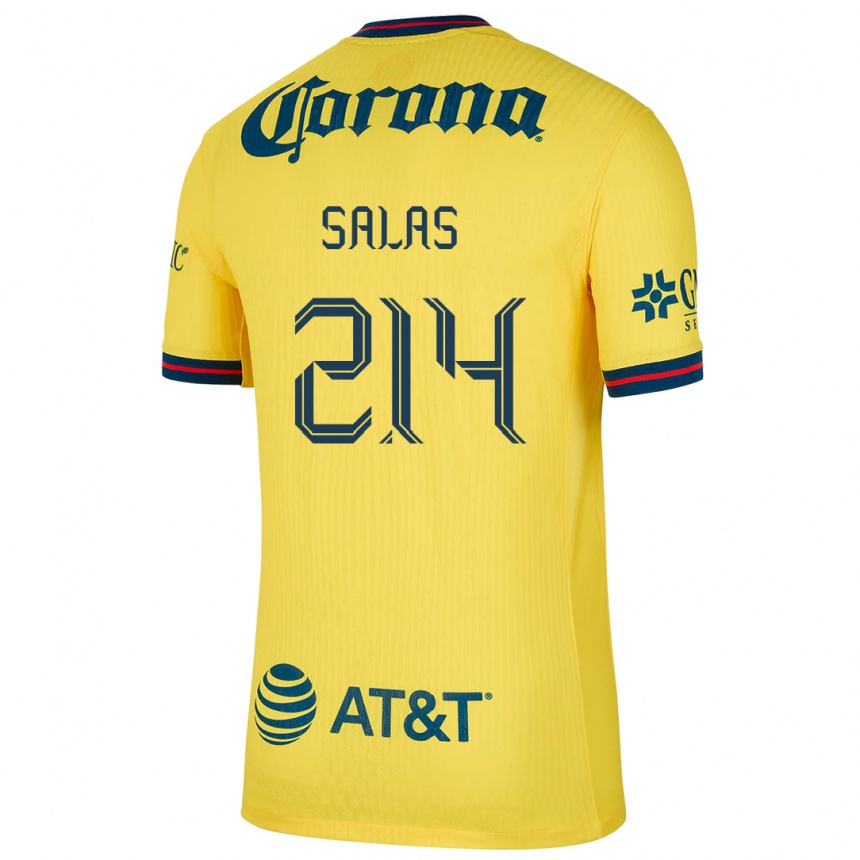 Men Football Patricio Salas #214 Yellow Blue Home Jersey 2024/25 T-Shirt Nz