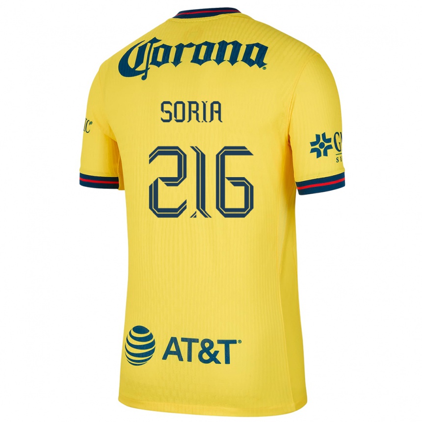 Men Football Emiliano Soria #216 Yellow Blue Home Jersey 2024/25 T-Shirt Nz