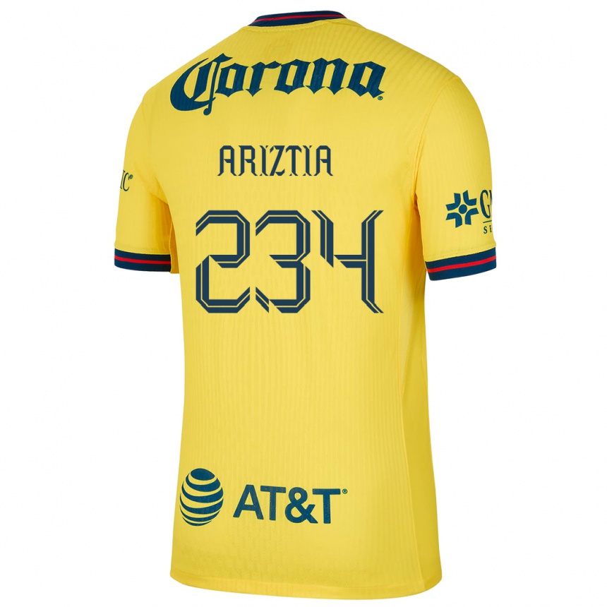 Men Football Íñigo Ariztia #234 Yellow Blue Home Jersey 2024/25 T-Shirt Nz