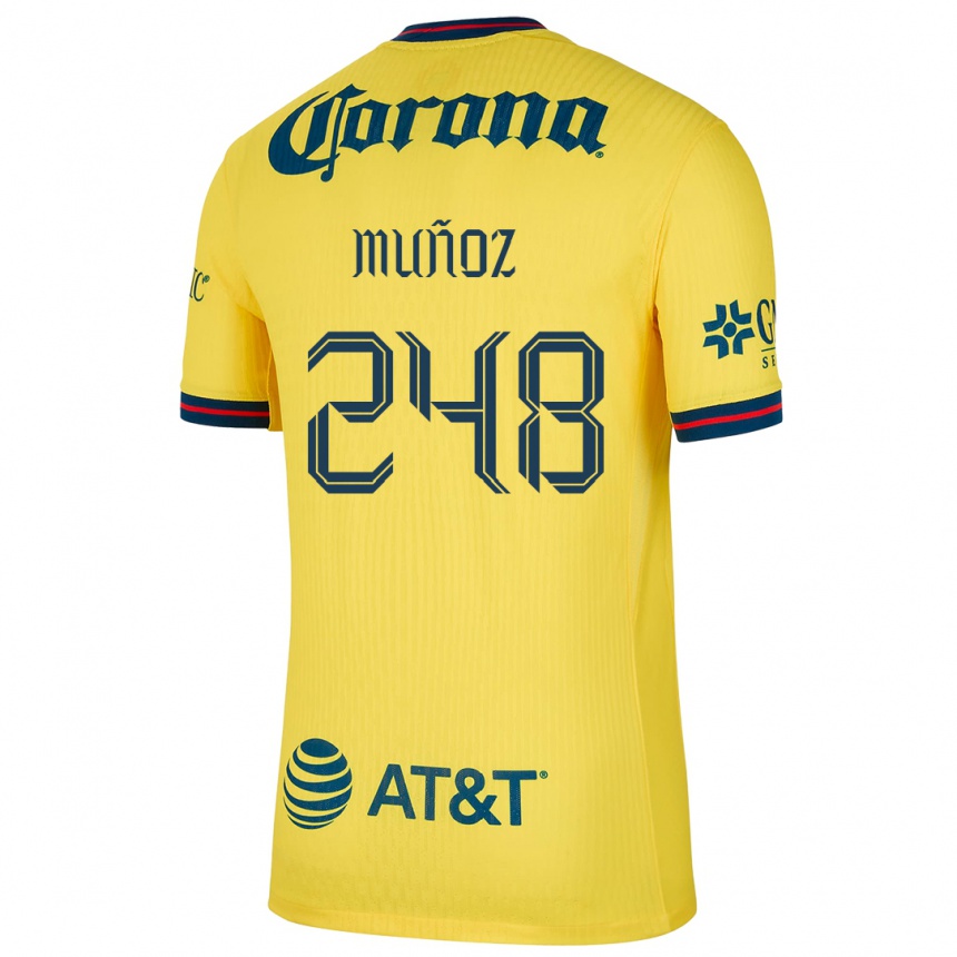 Men Football Diego Muñoz #248 Yellow Blue Home Jersey 2024/25 T-Shirt Nz