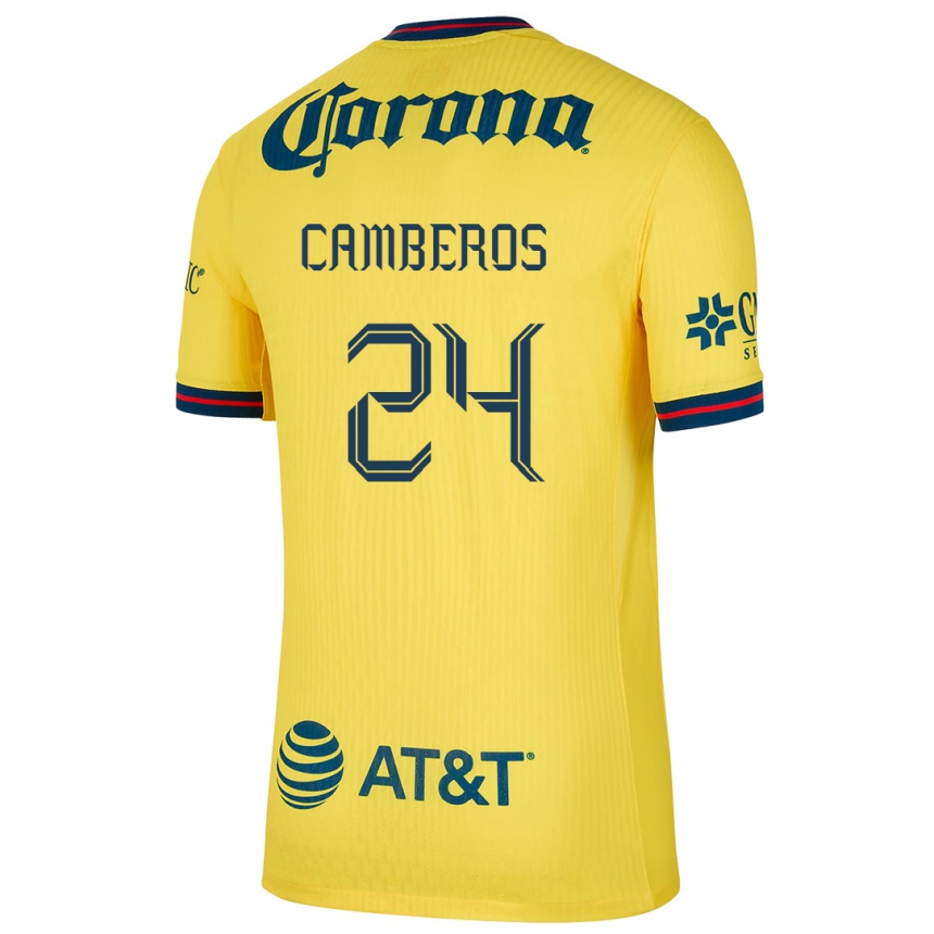 Men Football Scarlett Camberos #24 Yellow Blue Home Jersey 2024/25 T-Shirt Nz