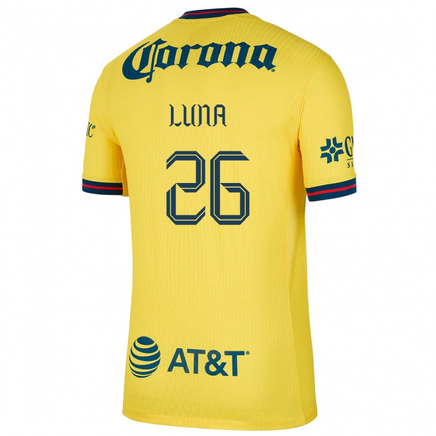 Men Football Karen Luna #26 Yellow Blue Home Jersey 2024/25 T-Shirt Nz