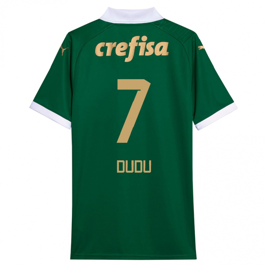 Men Football Dudu #7 Green White Home Jersey 2024/25 T-Shirt Nz