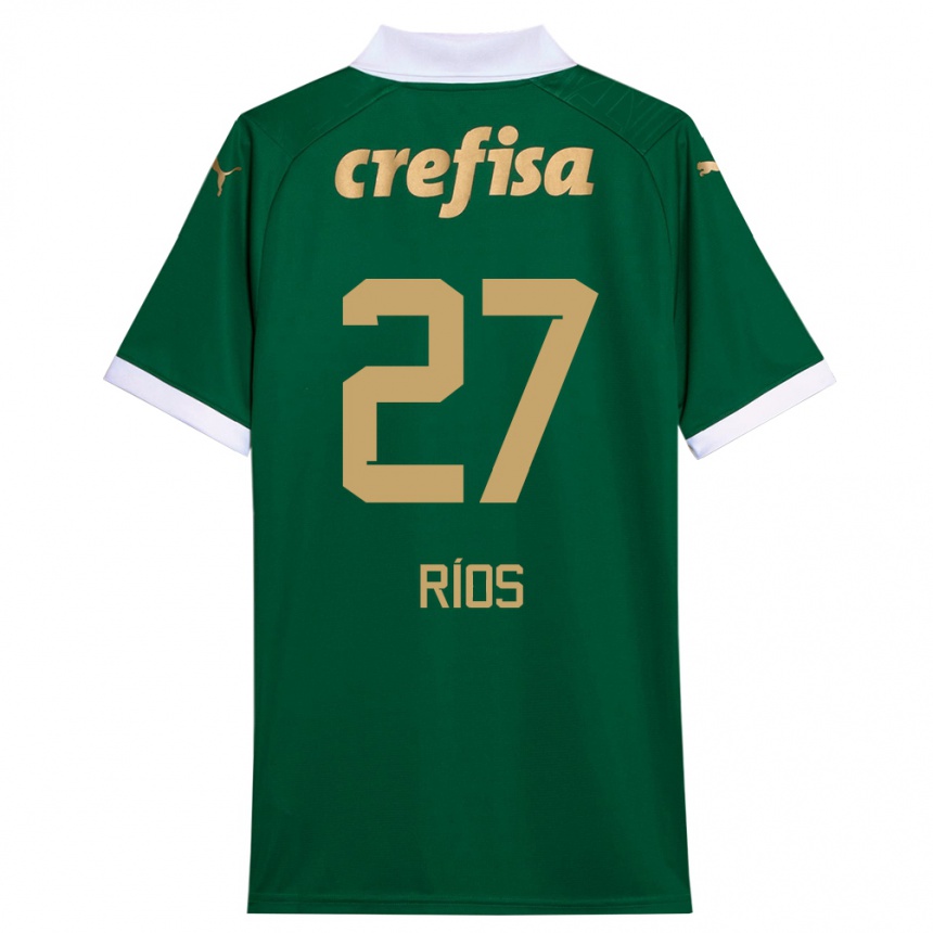 Men Football Richard Ríos #27 Green White Home Jersey 2024/25 T-Shirt Nz