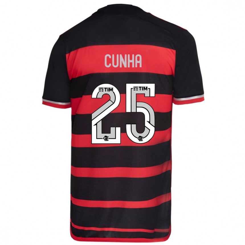 Men Football Matheus Cunha #25 Red Black Home Jersey 2024/25 T-Shirt Nz