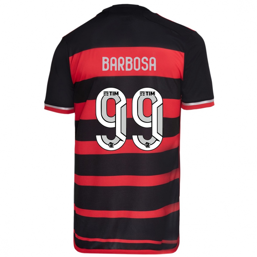 Men Football Gabriel Barbosa #99 Red Black Home Jersey 2024/25 T-Shirt Nz