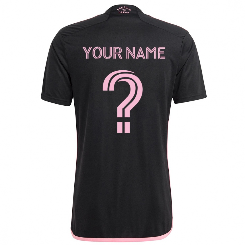 Men Football Your Name #0 Black Away Jersey 2024/25 T-Shirt Nz