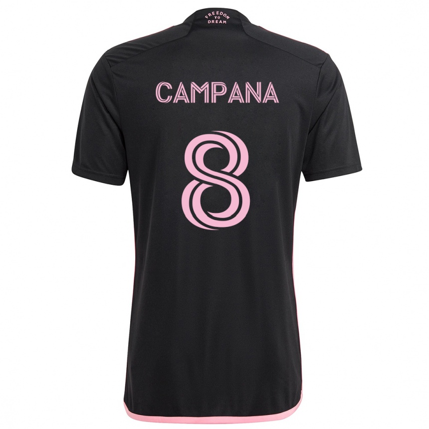 Men Football Leonardo Campana #8 Black Away Jersey 2024/25 T-Shirt Nz