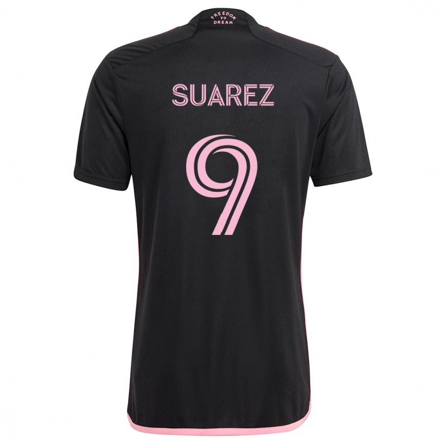 Men Football Luis Suárez #9 Black Away Jersey 2024/25 T-Shirt Nz