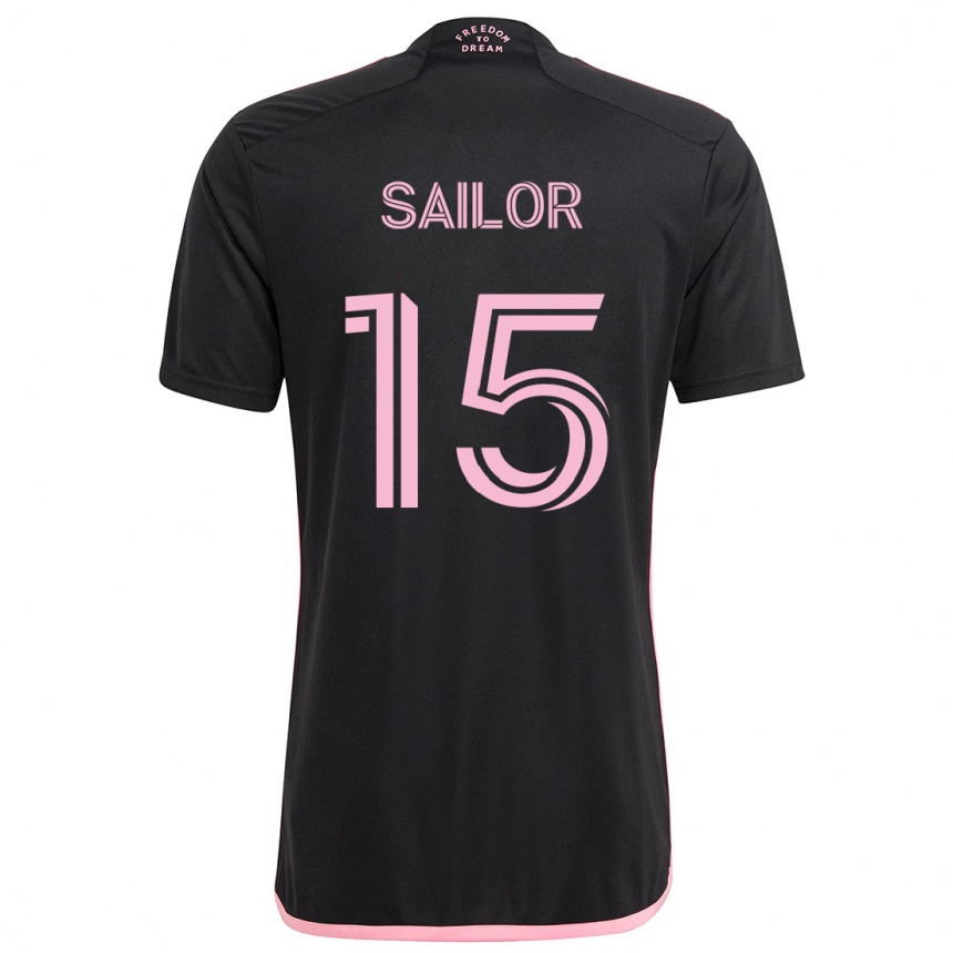 Men Football Ryan Sailor #15 Black Away Jersey 2024/25 T-Shirt Nz