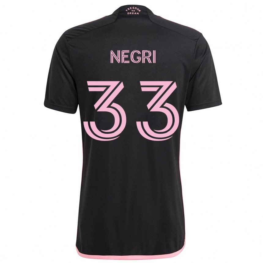 Men Football Franco Negri #33 Black Away Jersey 2024/25 T-Shirt Nz