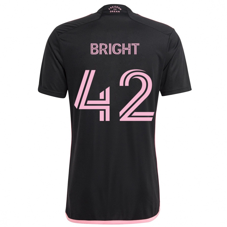 Men Football Yannick Bright #42 Black Away Jersey 2024/25 T-Shirt Nz