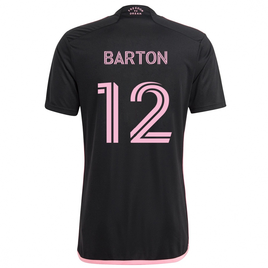 Men Football Tye Barton #12 Black Away Jersey 2024/25 T-Shirt Nz