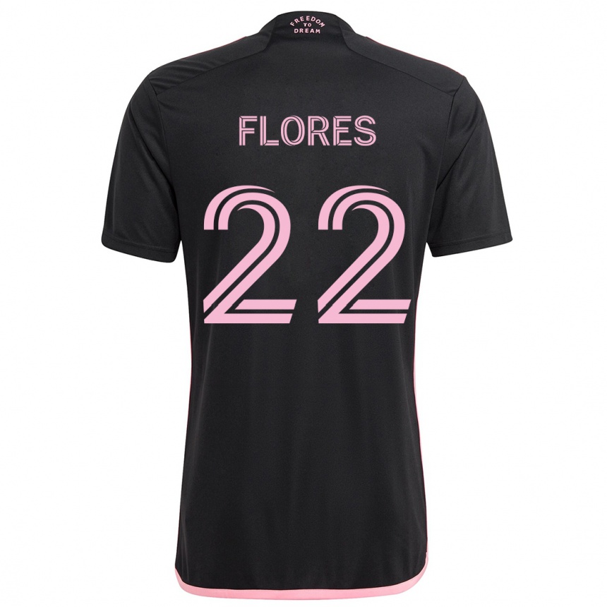 Men Football Alejandro Flores #22 Black Away Jersey 2024/25 T-Shirt Nz