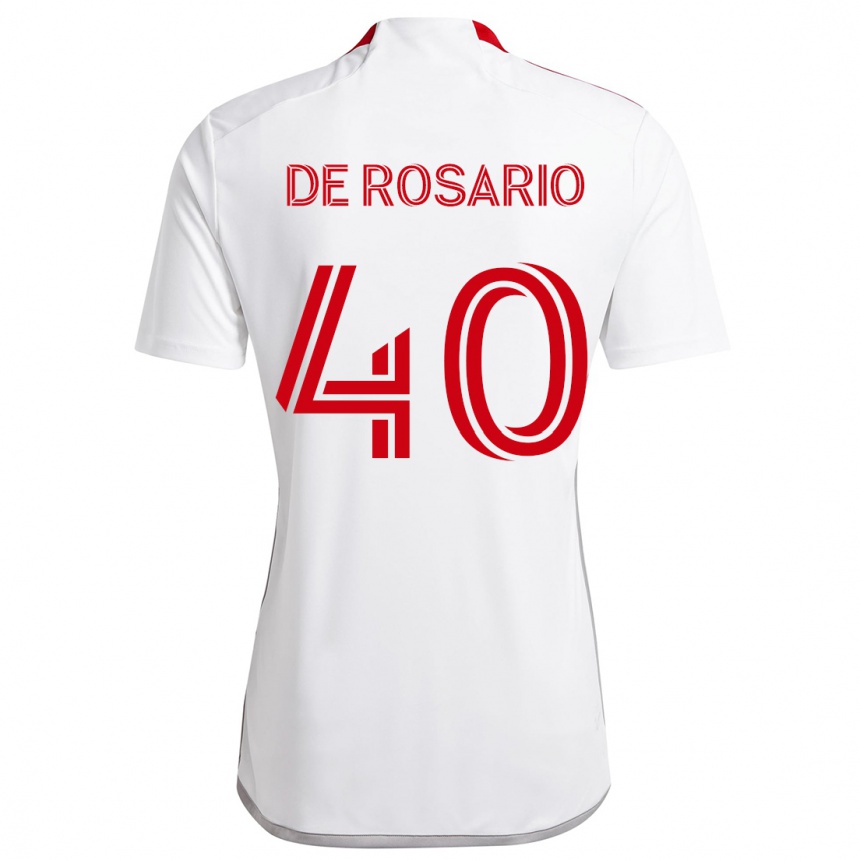 Men Football Adisa De Rosario #40 White Red Away Jersey 2024/25 T-Shirt Nz