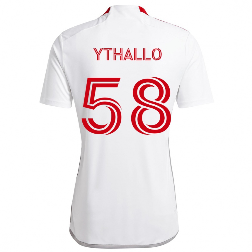 Men Football Ythallo #58 White Red Away Jersey 2024/25 T-Shirt Nz