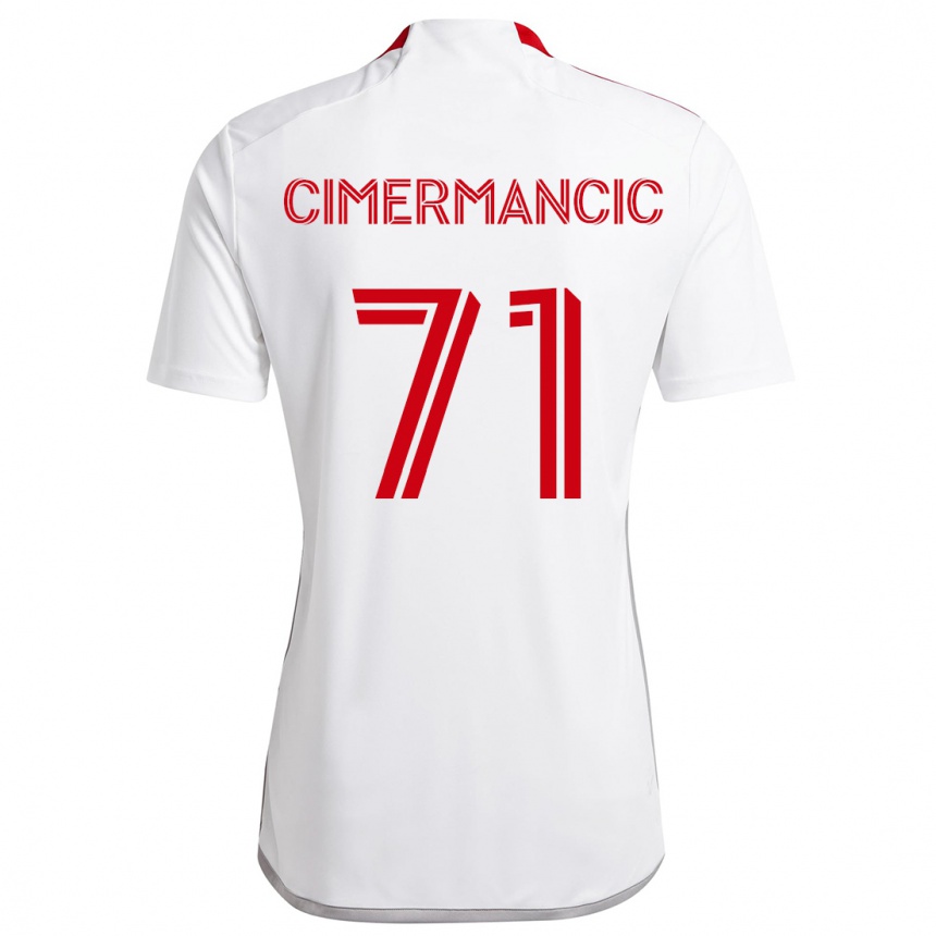 Men Football Markus Cimermancic #71 White Red Away Jersey 2024/25 T-Shirt Nz