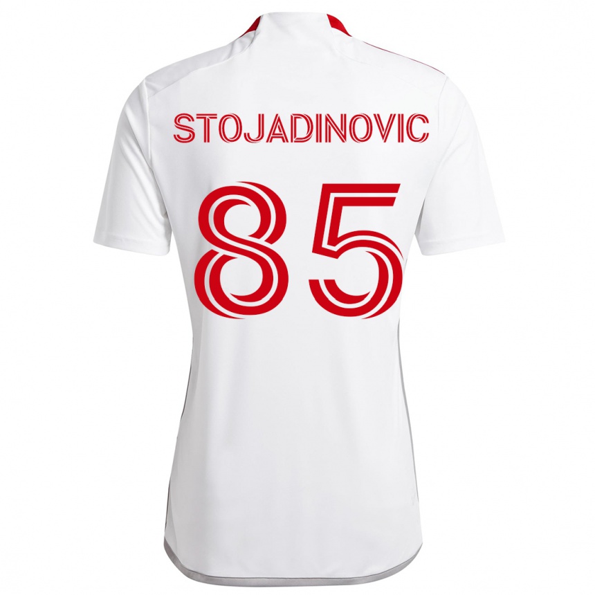 Men Football Marko Stojadinovic #85 White Red Away Jersey 2024/25 T-Shirt Nz