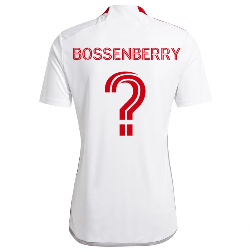 Men Football Antone Bossenberry #0 White Red Away Jersey 2024/25 T-Shirt Nz