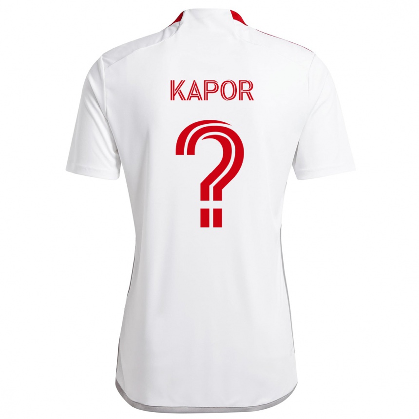 Men Football Stefan Kapor #0 White Red Away Jersey 2024/25 T-Shirt Nz