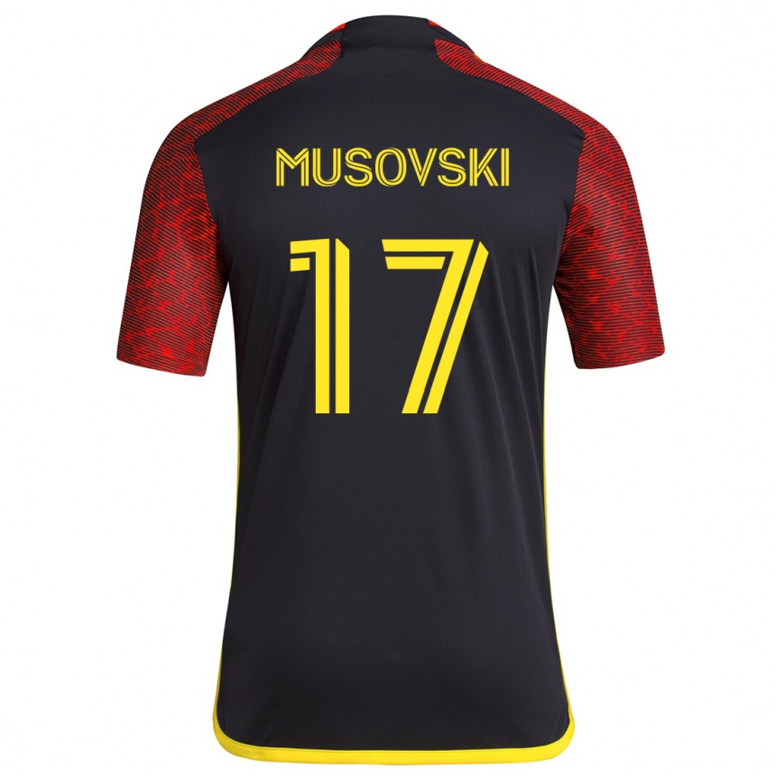 Men Football Danny Musovski #17 Red Black Away Jersey 2024/25 T-Shirt Nz