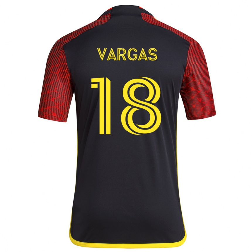 Men Football Obed Vargas #18 Red Black Away Jersey 2024/25 T-Shirt Nz