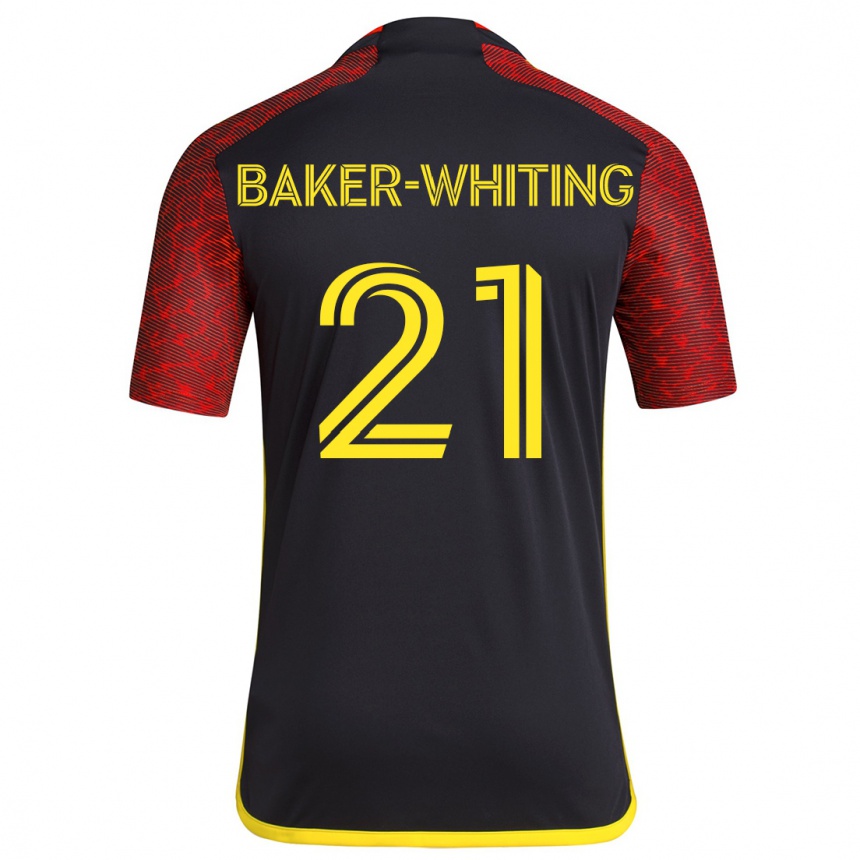 Men Football Reed Baker-Whiting #21 Red Black Away Jersey 2024/25 T-Shirt Nz