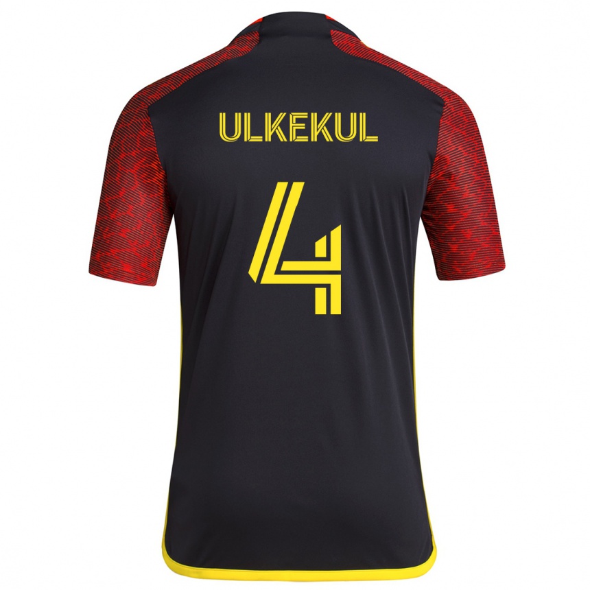 Men Football Jodi Ulkekul #4 Red Black Away Jersey 2024/25 T-Shirt Nz