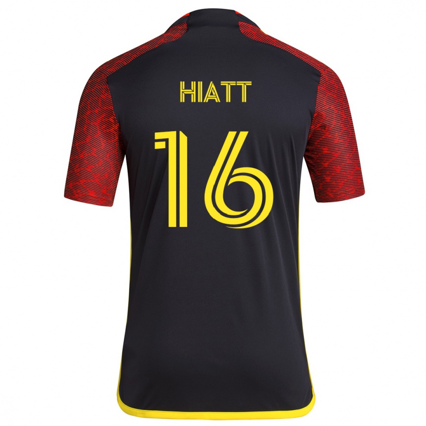 Men Football Samantha Hiatt #16 Red Black Away Jersey 2024/25 T-Shirt Nz