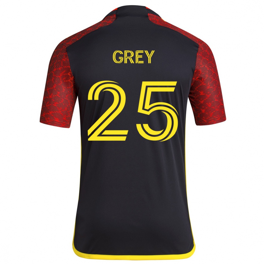 Men Football Mireya Grey #25 Red Black Away Jersey 2024/25 T-Shirt Nz