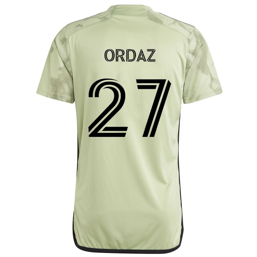 Men Football Nathan Ordaz #27 Light Green Away Jersey 2024/25 T-Shirt Nz