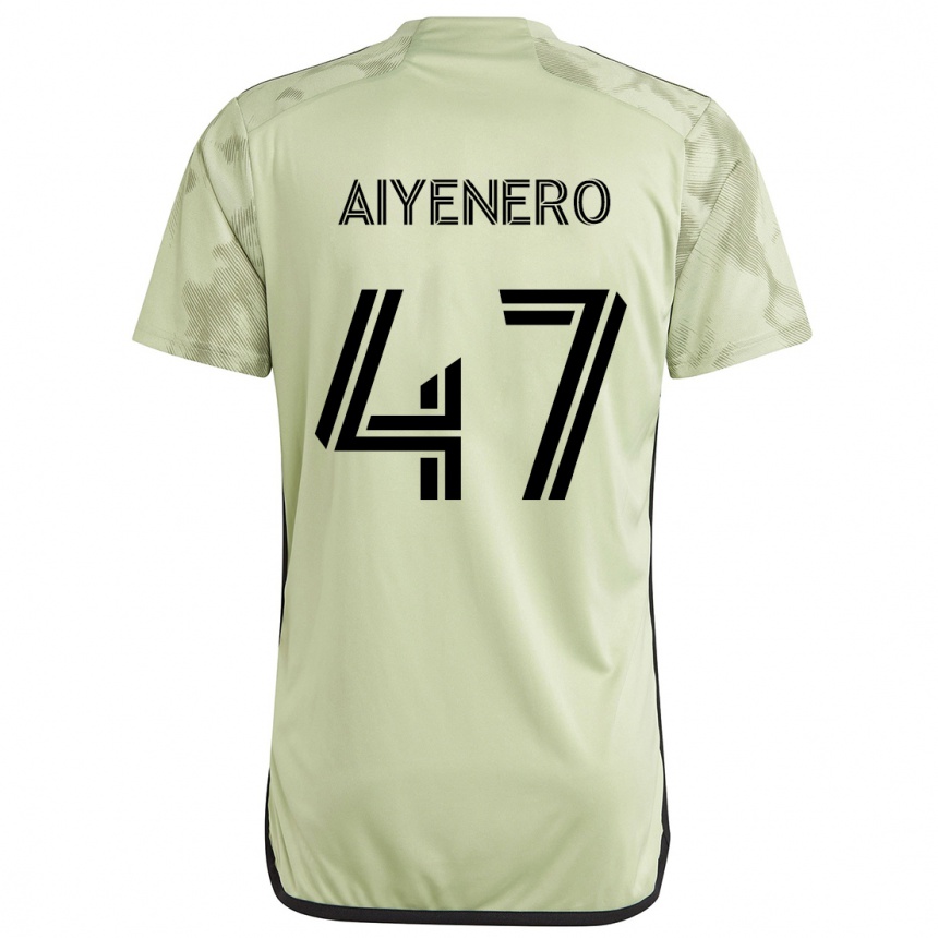 Men Football Marius Aiyenero #47 Light Green Away Jersey 2024/25 T-Shirt Nz