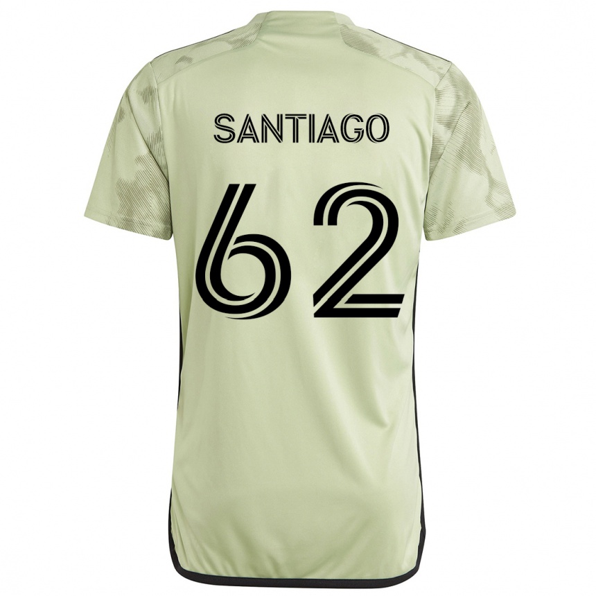 Men Football Joshua Santiago #62 Light Green Away Jersey 2024/25 T-Shirt Nz