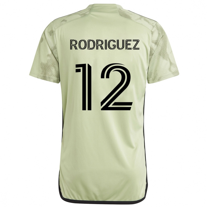 Men Football Jeremi Rodríguez #12 Light Green Away Jersey 2024/25 T-Shirt Nz