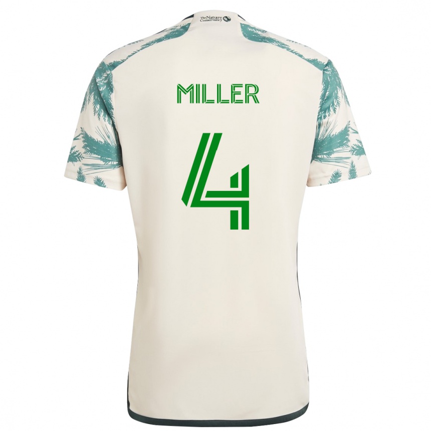 Men Football Kamal Miller #4 Beige Brown Away Jersey 2024/25 T-Shirt Nz