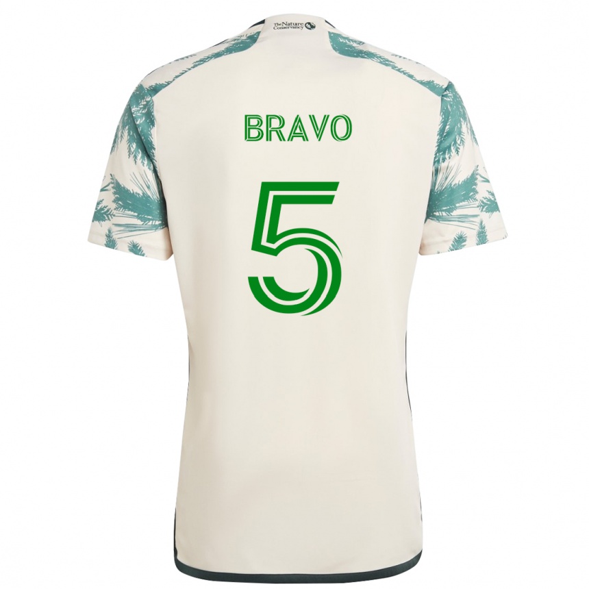 Men Football Claudio Bravo #5 Beige Brown Away Jersey 2024/25 T-Shirt Nz