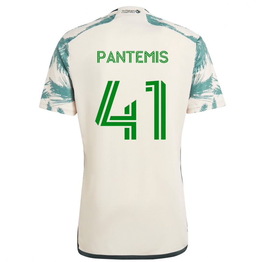 Men Football James Pantemis #41 Beige Brown Away Jersey 2024/25 T-Shirt Nz