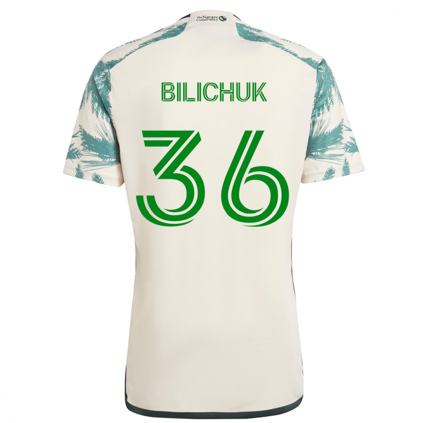 Men Football Ryan Bilichuk #36 Beige Brown Away Jersey 2024/25 T-Shirt Nz