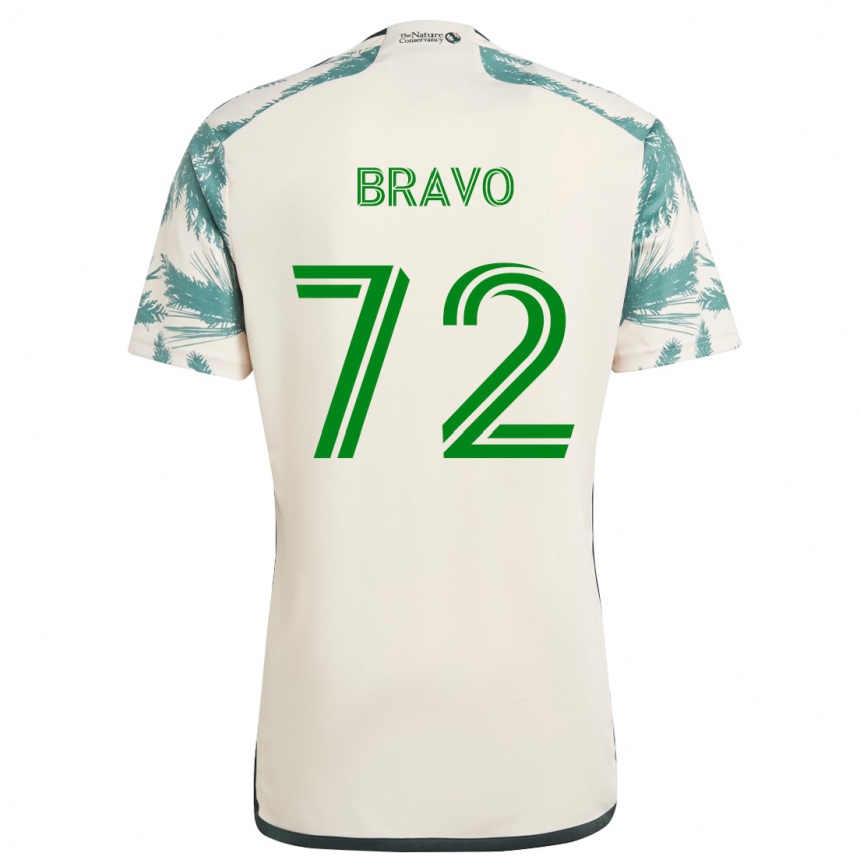 Men Football Julian Bravo #72 Beige Brown Away Jersey 2024/25 T-Shirt Nz