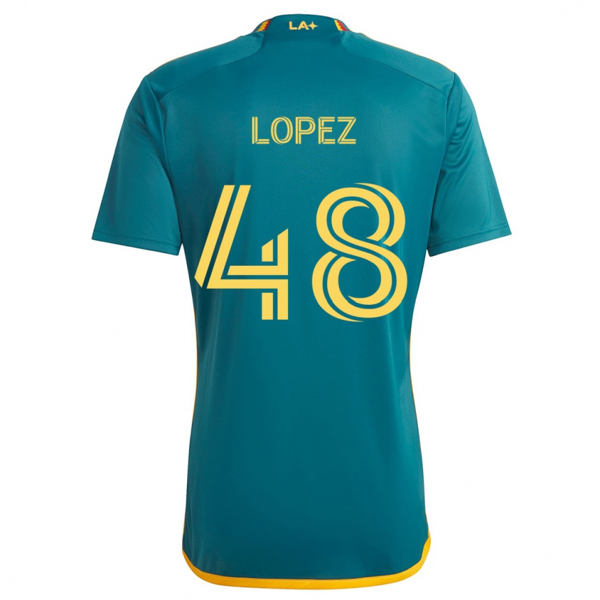 Men Football Diego López #48 Green Yellow Away Jersey 2024/25 T-Shirt Nz