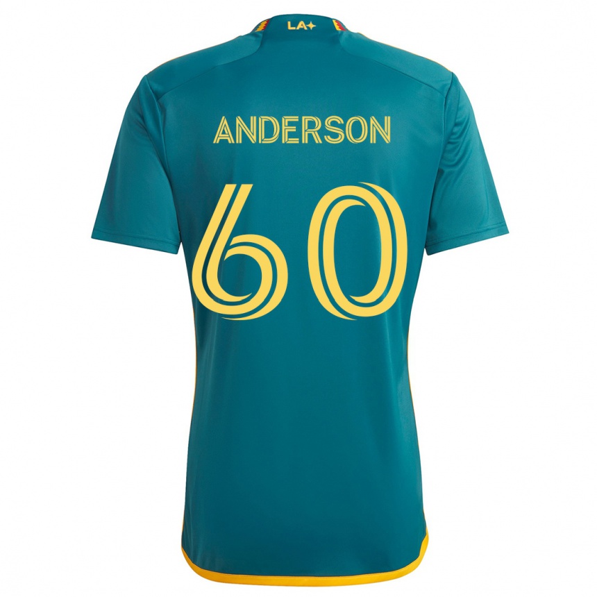 Men Football Nolan Anderson #60 Green Yellow Away Jersey 2024/25 T-Shirt Nz