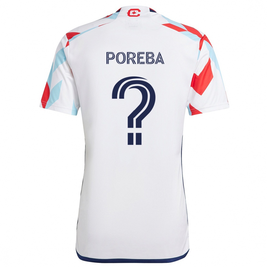 Men Football David Poreba #0 White Red Blue Away Jersey 2024/25 T-Shirt Nz