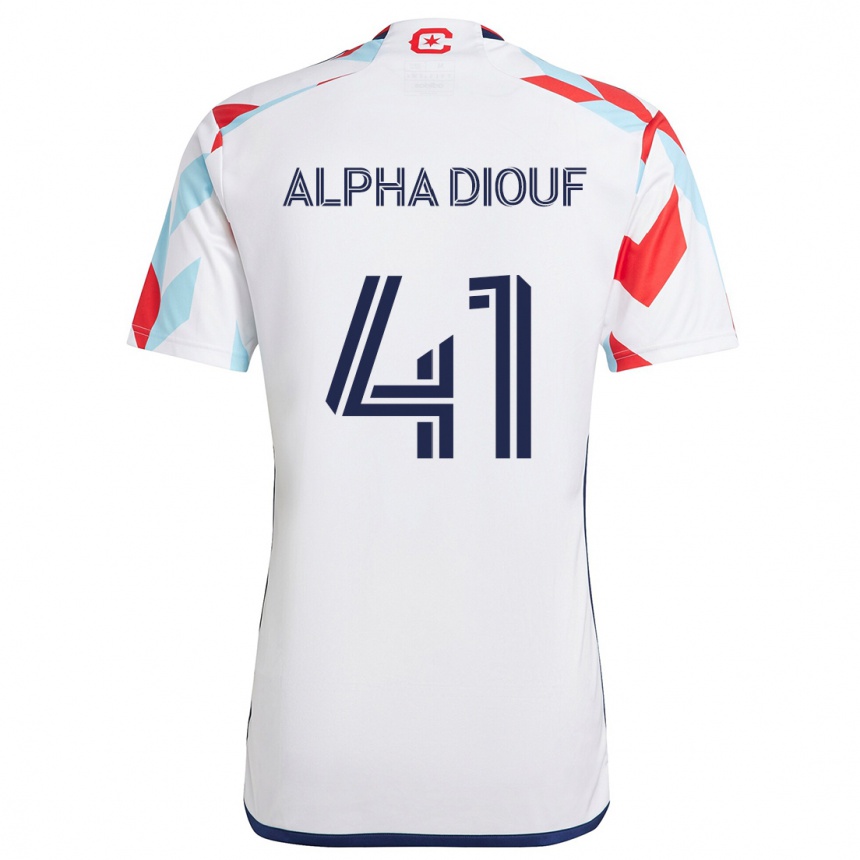 Men Football Jean Alpha Diouf #41 White Red Blue Away Jersey 2024/25 T-Shirt Nz