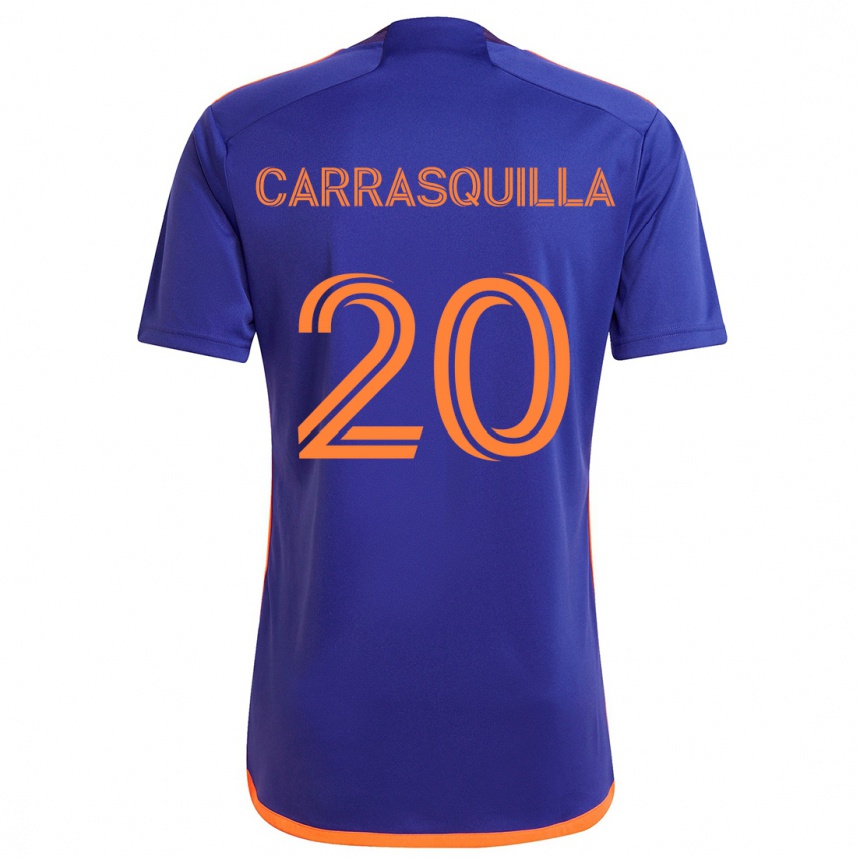 Men Football Adalberto Carrasquilla #20 Purple Orange Away Jersey 2024/25 T-Shirt Nz