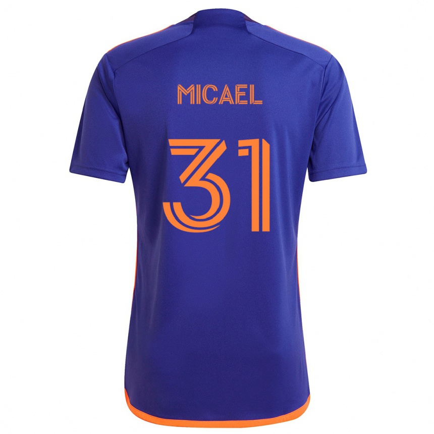 Men Football Micael #31 Purple Orange Away Jersey 2024/25 T-Shirt Nz