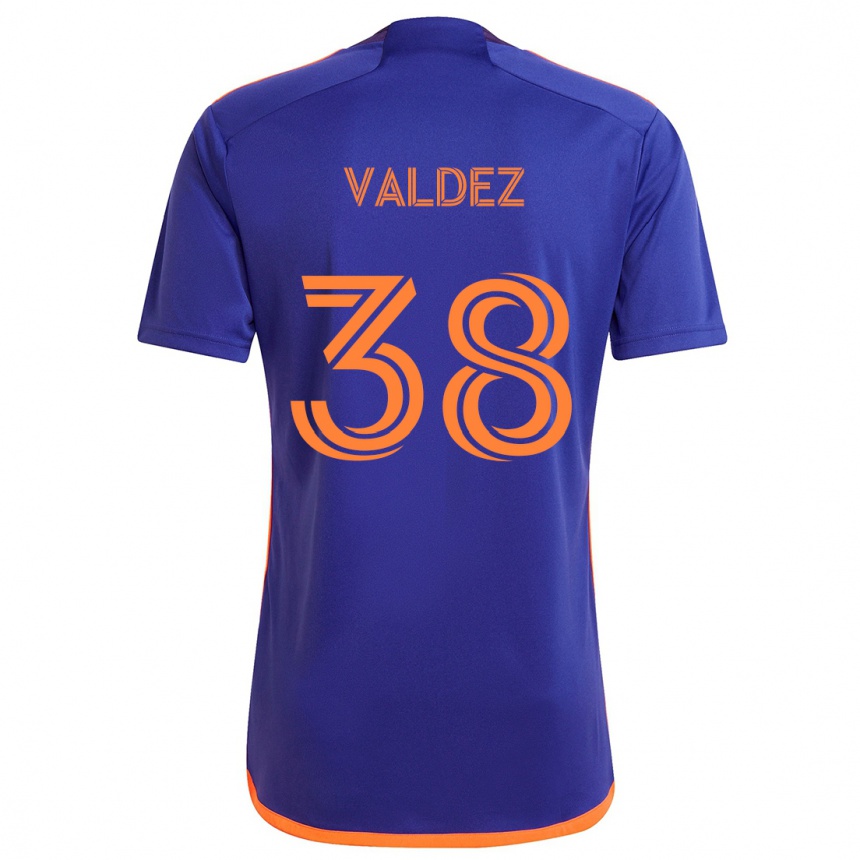 Men Football Xavier Valdez #38 Purple Orange Away Jersey 2024/25 T-Shirt Nz