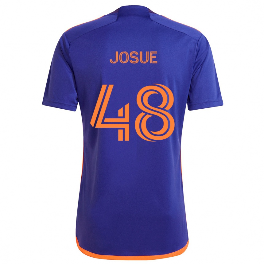 Men Football Josué #48 Purple Orange Away Jersey 2024/25 T-Shirt Nz